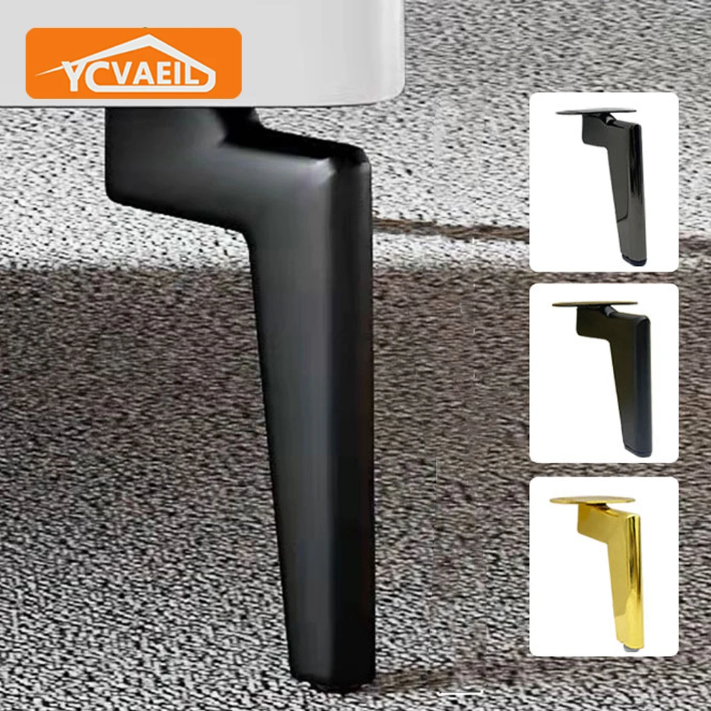 4pcs Black Gold Furniture Legs Metal Coffee Table Feet 12/15/18cm Sofa Dressers Bathroom Cabinet Replacement Legs Hardware