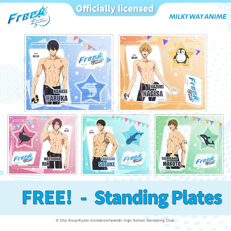 

Milky Way Anime Genuine Authorization Free! Iwatobi Swim Club Haruka Nanase Makoto Manga Stand Figure Desktop Decor Gift Model