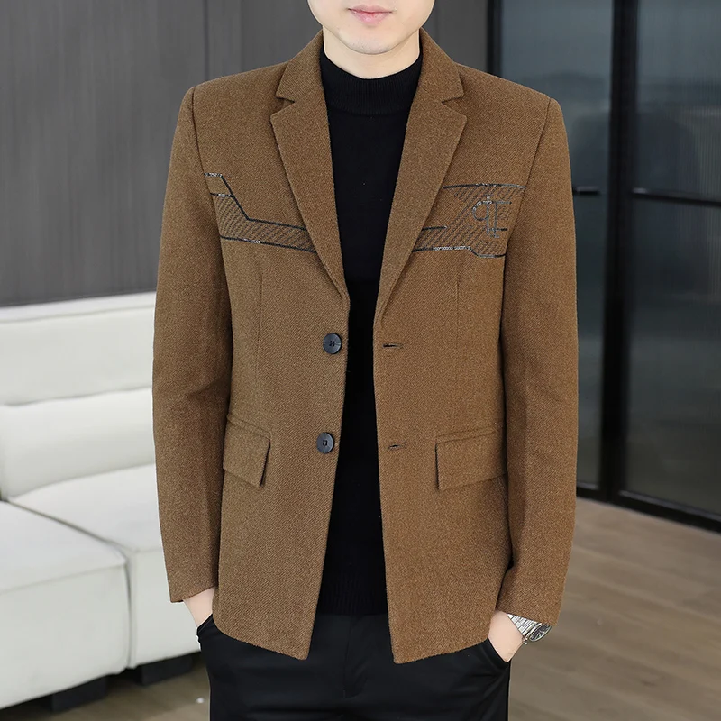 

Блейзер для мужчин, модный, деловой, для улицы, для путешествий, свадьбы, для молодежи, для похудения, универсальный, повседневный, прямой пуховый пиджак 2026