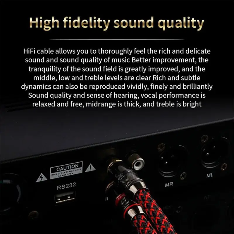 [EYEL!NEW!】 1-Meter Copper RCA-Audio Cable - Interference-Resistant Hi-Fi Signal Cable For Turntables, Tvs, DVD Players, And