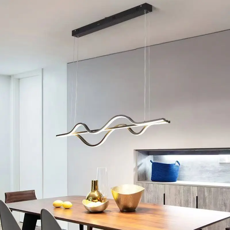 Modern LED Pendant Light with Remote Control Dimmable Hanging Fixture for Dining Room Kitchen Bar Home Minimalist Design