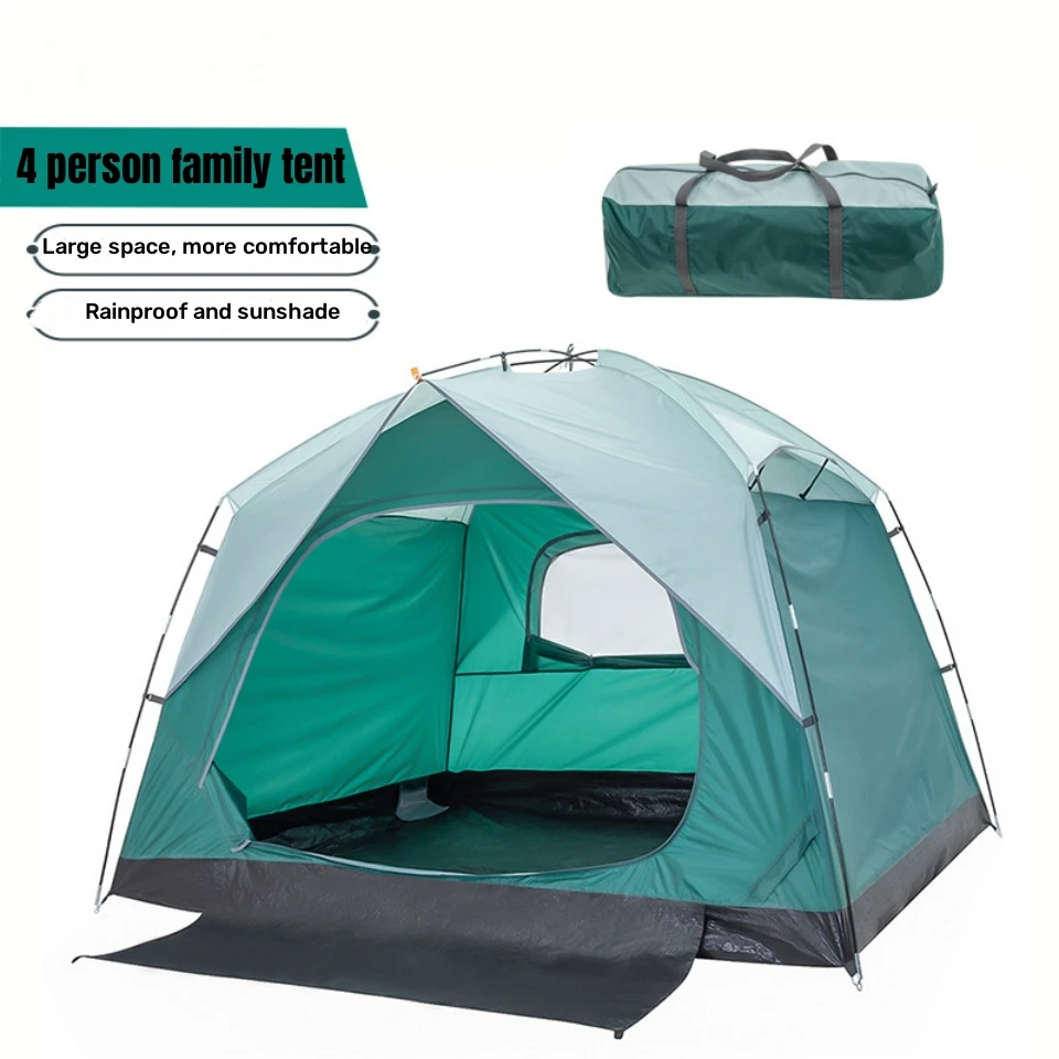 

3-4 Person Camping Tent Outdoor Rainproof Family Tent Quick Setup Beach Picnic Park Sun Shelter Portable Camping Equipment