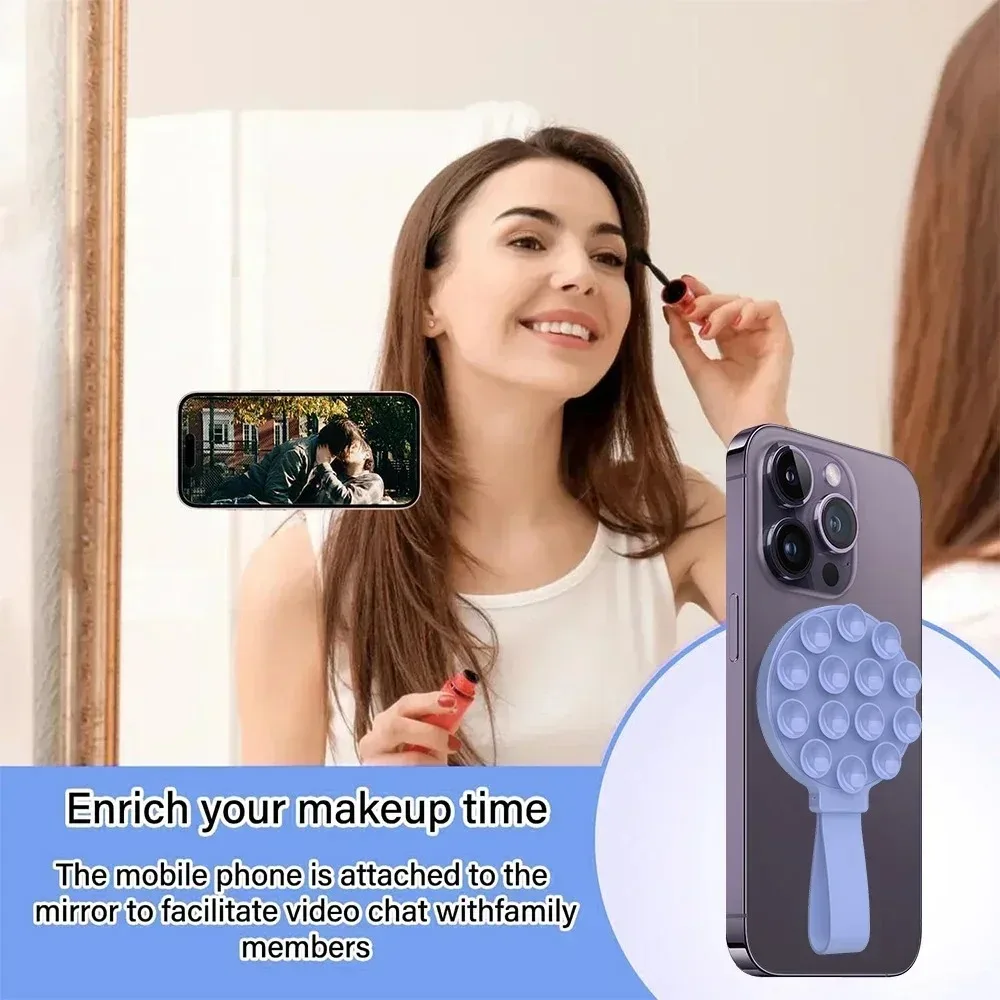 Multifunktionaler magnetischer Telefonhalter mit Silikon-Saugnapf, tragbarer Hand-Personenständer für Magsafe iPhone 16–12 Halterung – Detail 15