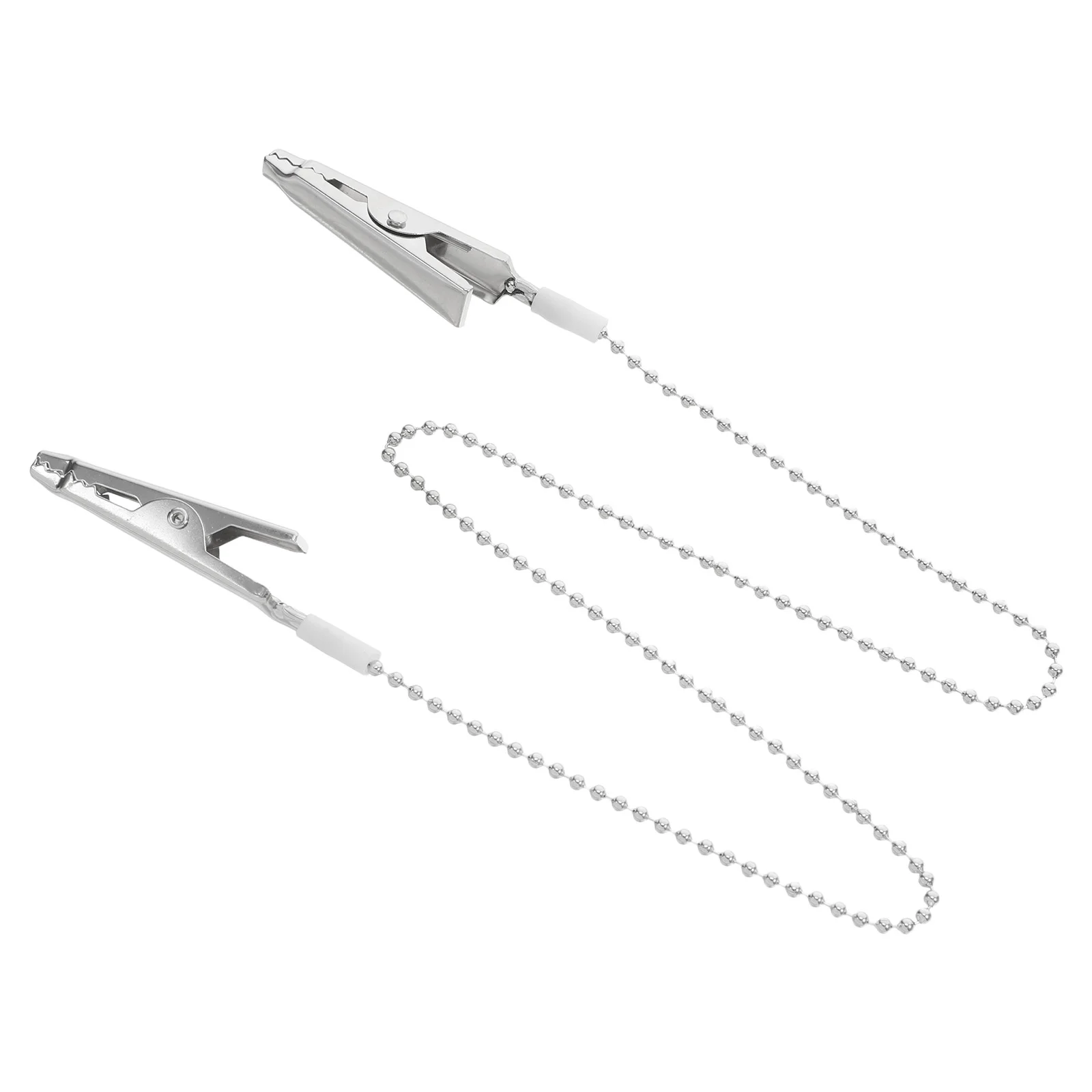 

Iron Chain Scarf ClipVersatile Metal Bib Napkin Holder Alligator Straps Spring Plastic Sturdy Dental