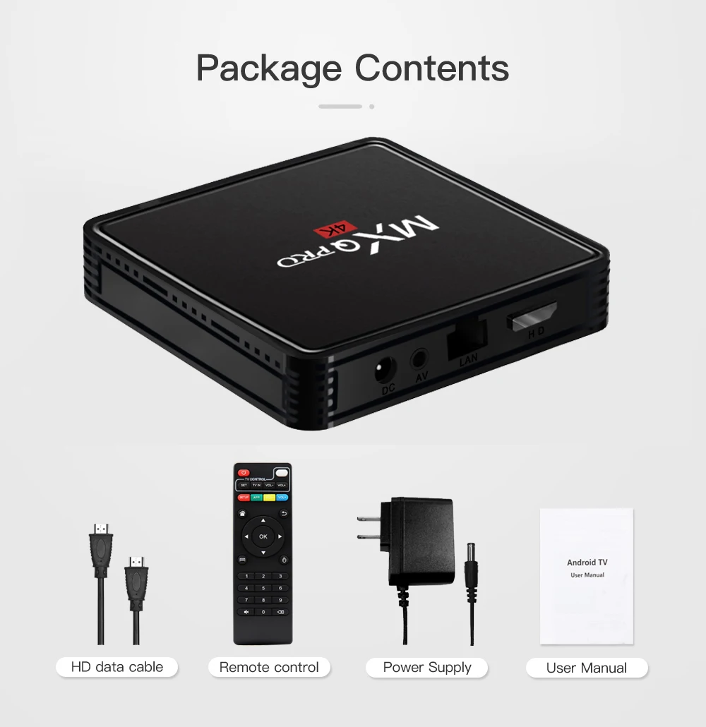 MXQ PRO Smart TV Box Android s905 Família H.265 4K HD 2.4/5G Dual WIFI Video Media Player Home Theater TV Set top Box