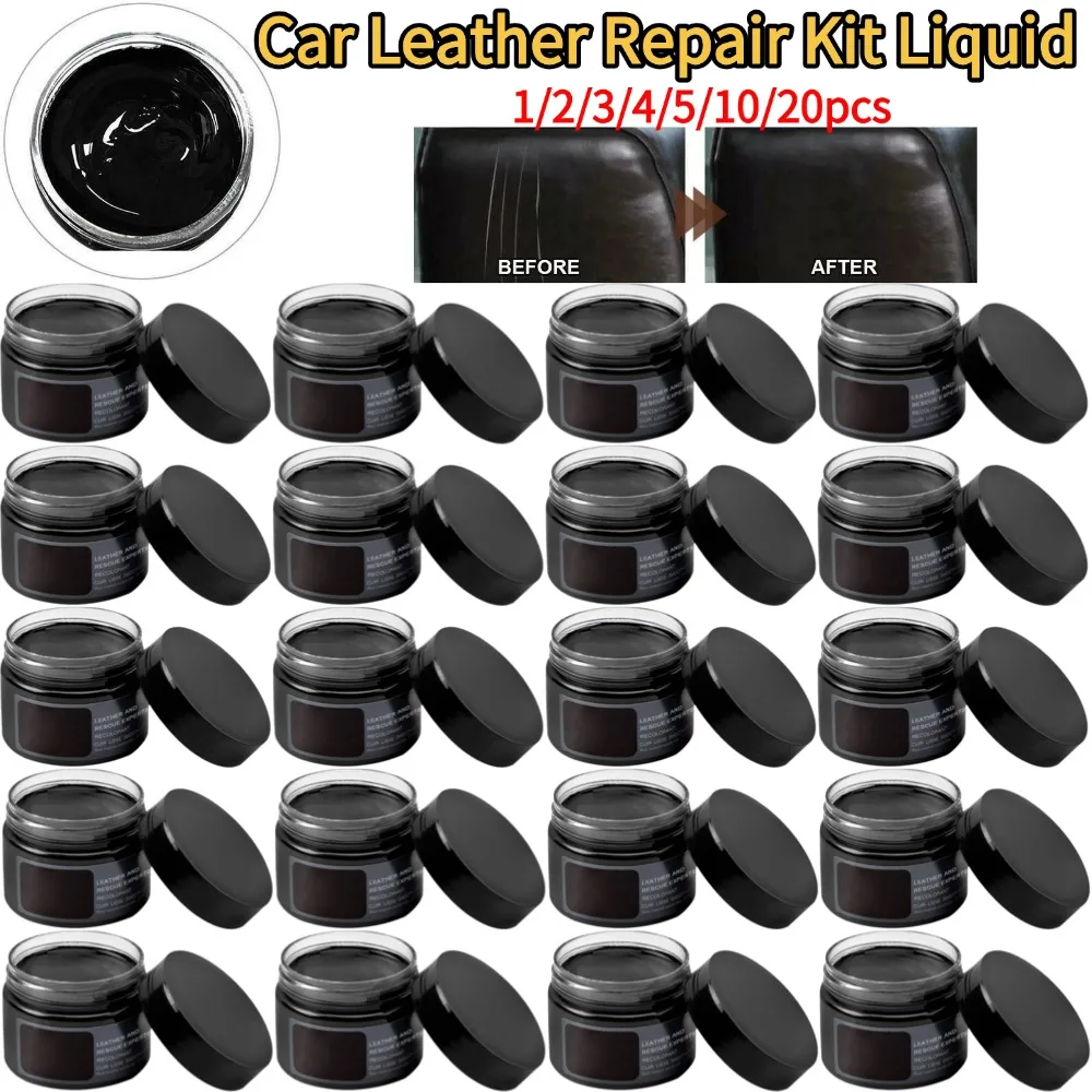 

Набор для ремонта кожаных сидений автомобиля: Жидкий бальзам для восстановления цвета кожи без нагрева, инструмент для ремонта отверстий, царапин, трещин и разрывов на автокреслах
