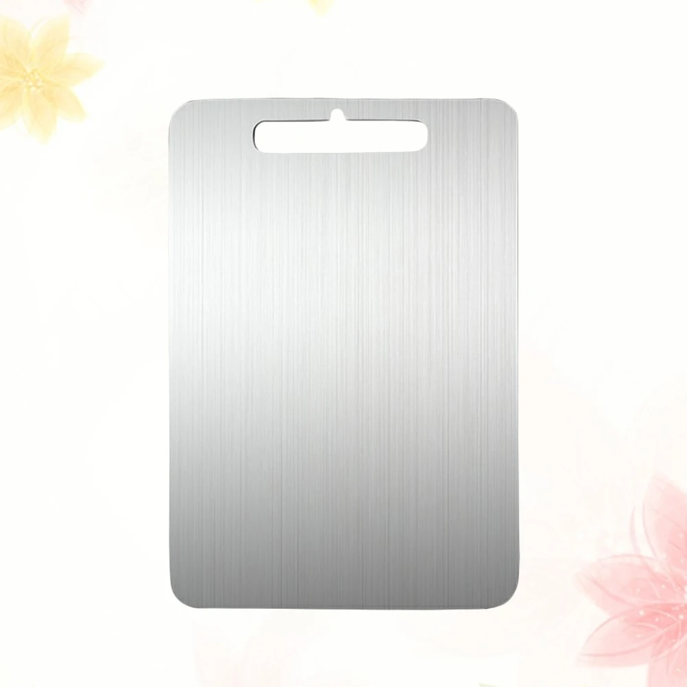 

Stainless Steel Cutting Board Reversible Chopping Block for Kitchen Rustproof Dishwasher Safe Easy Storage Hanging Handle