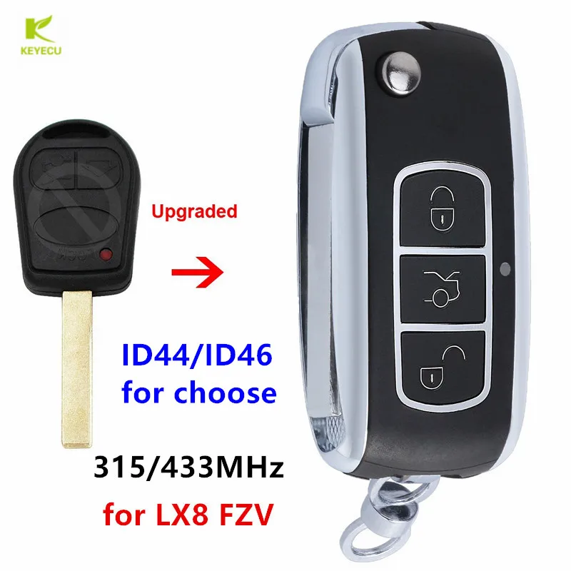 

KEYECU Upgraded Remote Car Key Fob 315/433MHz ID44/ID46 Chip for Land Rover Range Rover 2002-2006 /Sport 2006 Free Programming