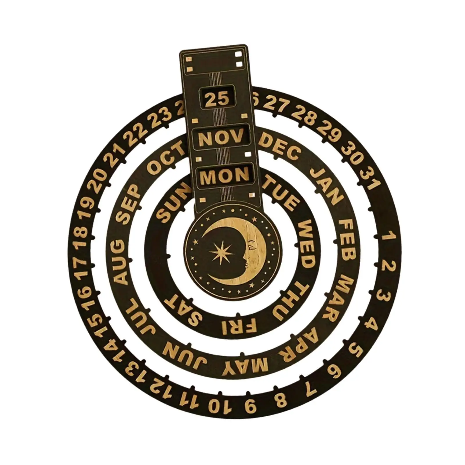 Calendrier perpétuel rotatif pour étagère, cheminée, table de chevet