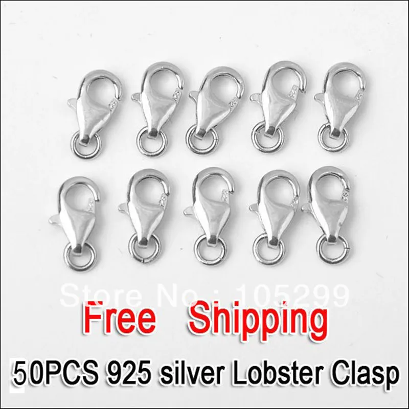 Wholesale 50pcs a lot 925 Sterling Silver Jewelry findings  lobster clasp opening jump rings