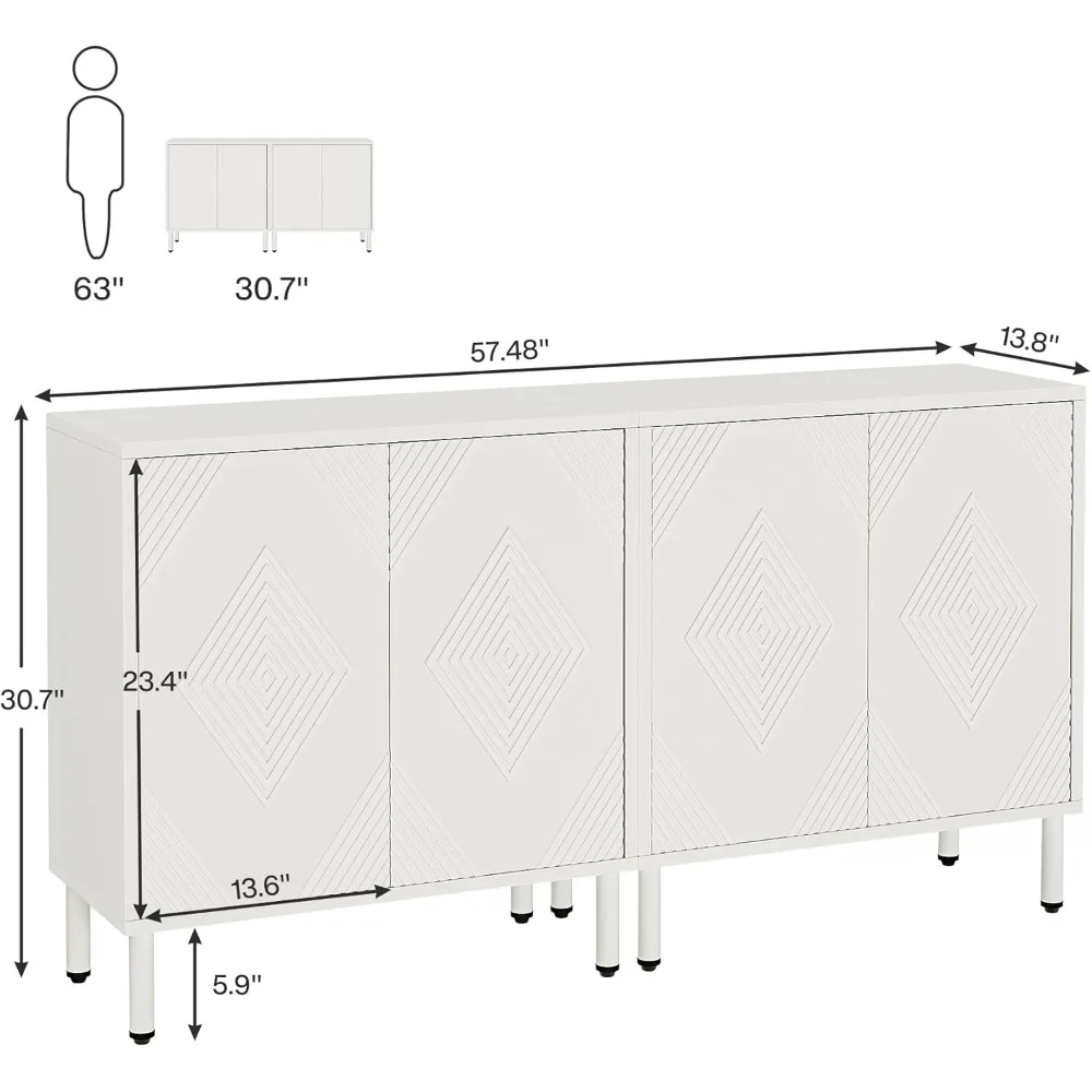 Buffet Cabinet with Storage, 57