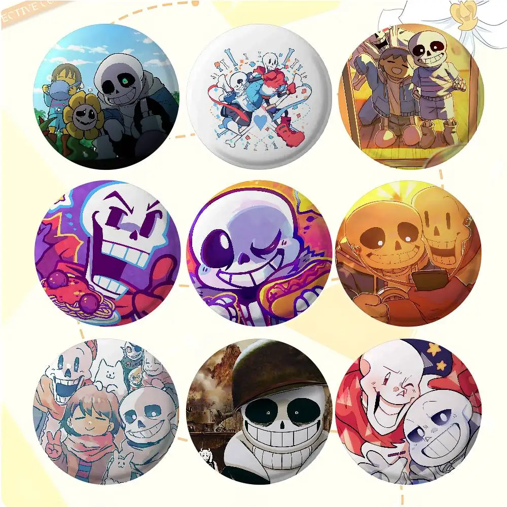 Cute H-Undertale Sans-W Cover Brooches Funny Meme Badge Fashion Jewelry Gifts