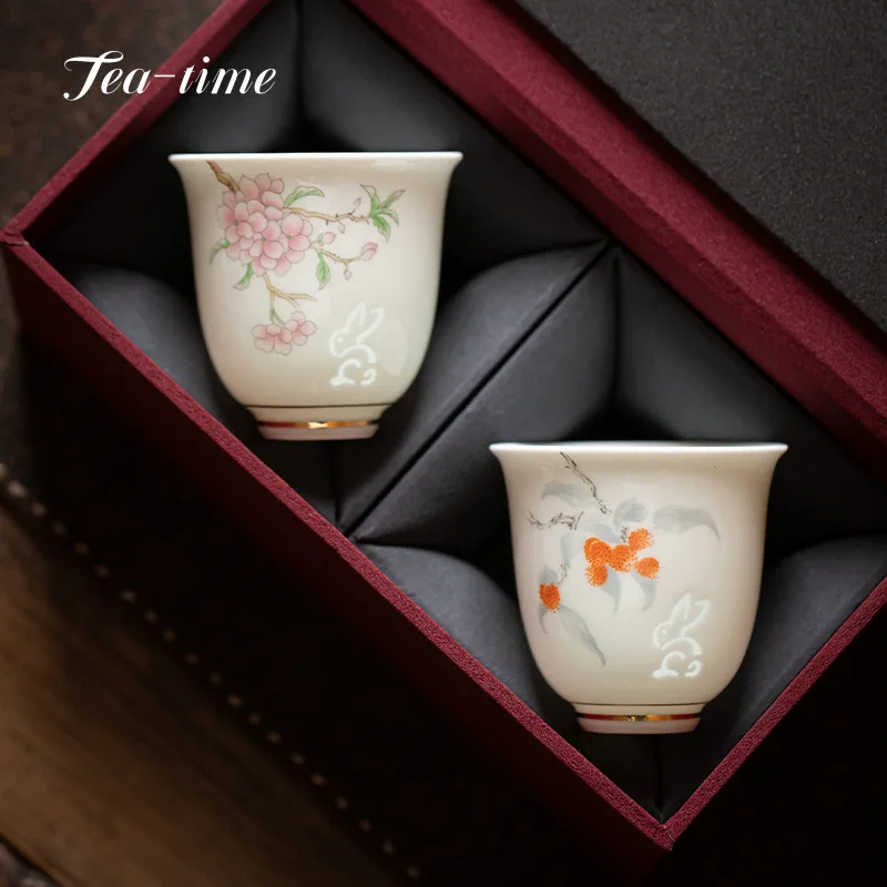 Hollow Hand Carved Tea Cup White Porcelain Cups Ceramic Aesthetic Chinese Teacups Fathers Day Gifts Tea Ceremony Teacup Puera