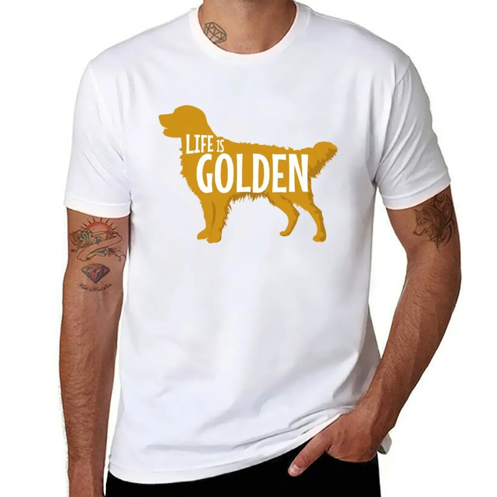 

Life Is Golden For Golden Retriever Lovers T-Shirt t shirt man designer t shirts for man graphic vintage T-Shirt