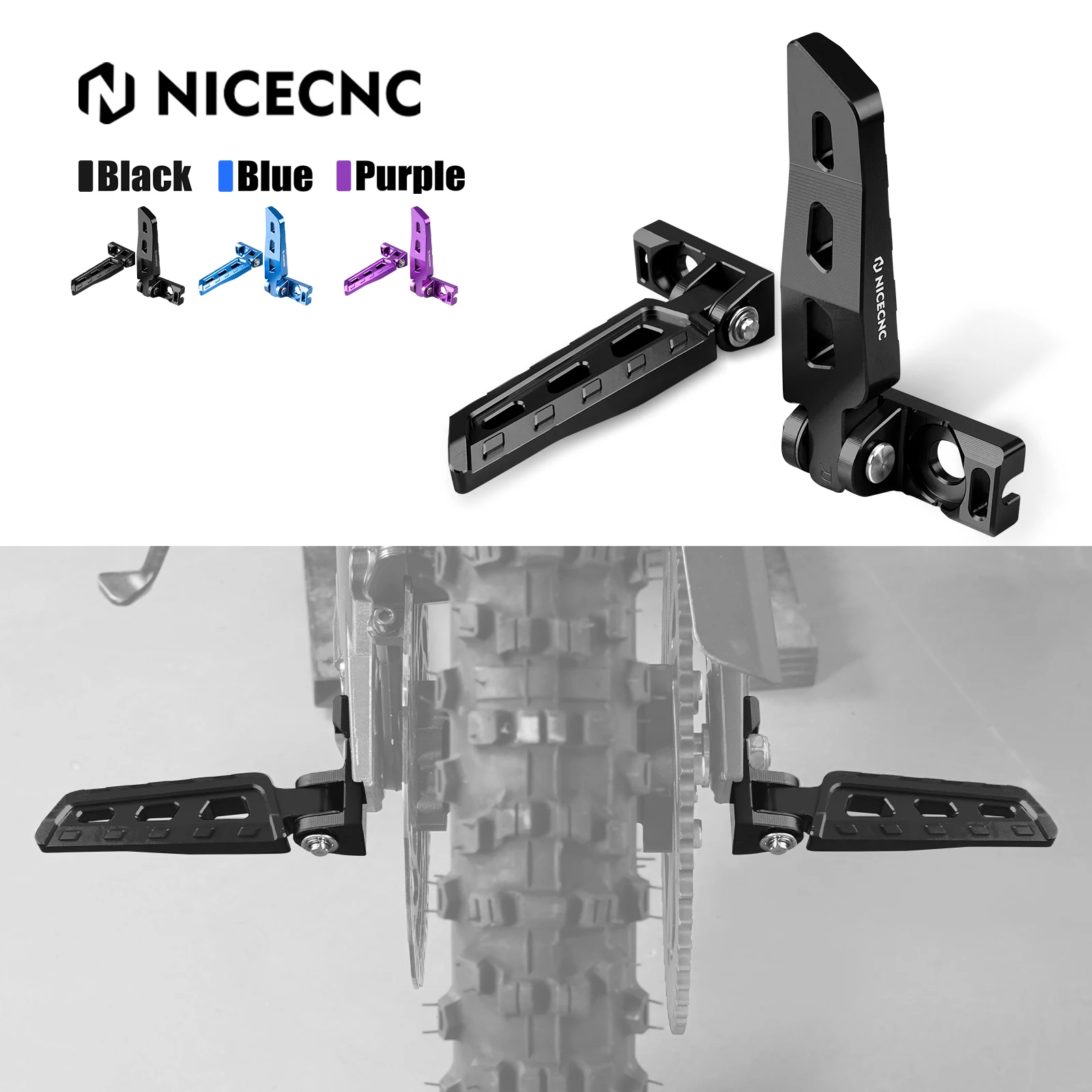 

NICECNC For Sur-Ron light bee X S L1E Segway X160 X260 Surron light bee X S Chain Tensioner Adjuster Blocks & Rear Stunt Pegs