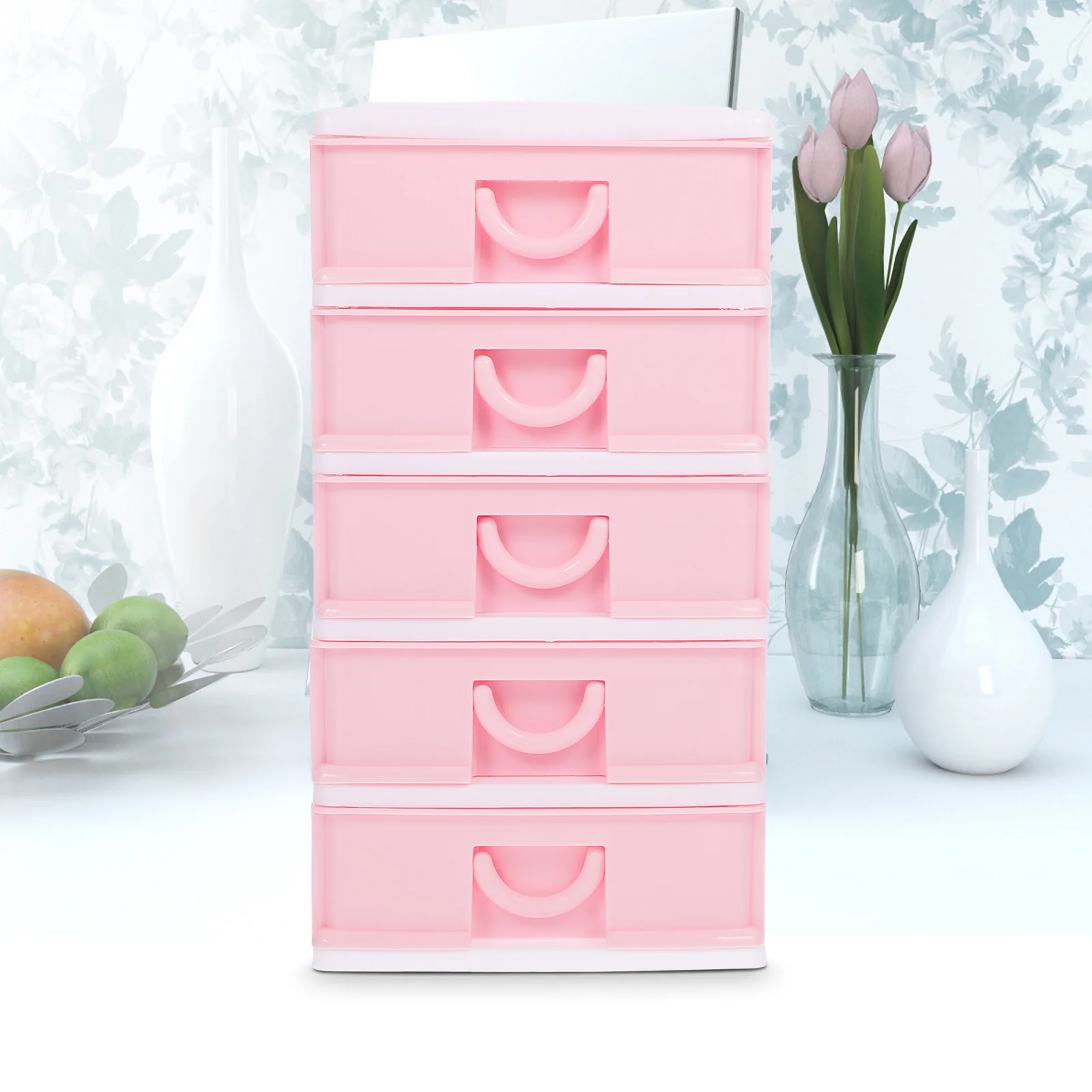 

5 Tier Plastic Multi Function Stationery Jewelry Drawer Cabinet Desktop Vanity Cosmetics Box Skin Care Holder Vanity ganizer