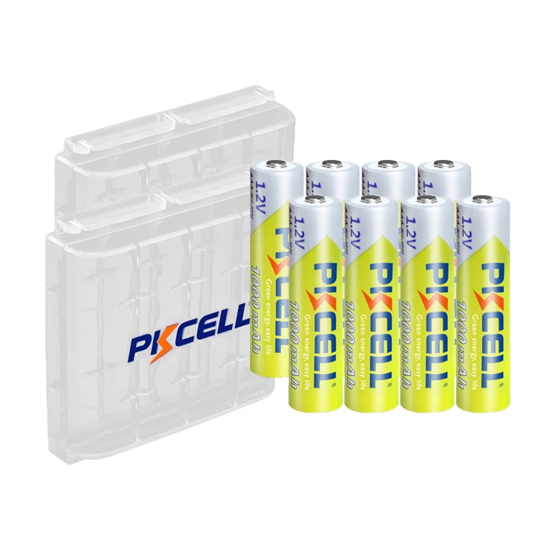 8Pc PKCELL AAA Battery 1.2V Ni-MH AAA Rechargeable Batteries 1000MAH 3A aaa flashlight Toy battery And 2PC AAA/AA Battery Holder