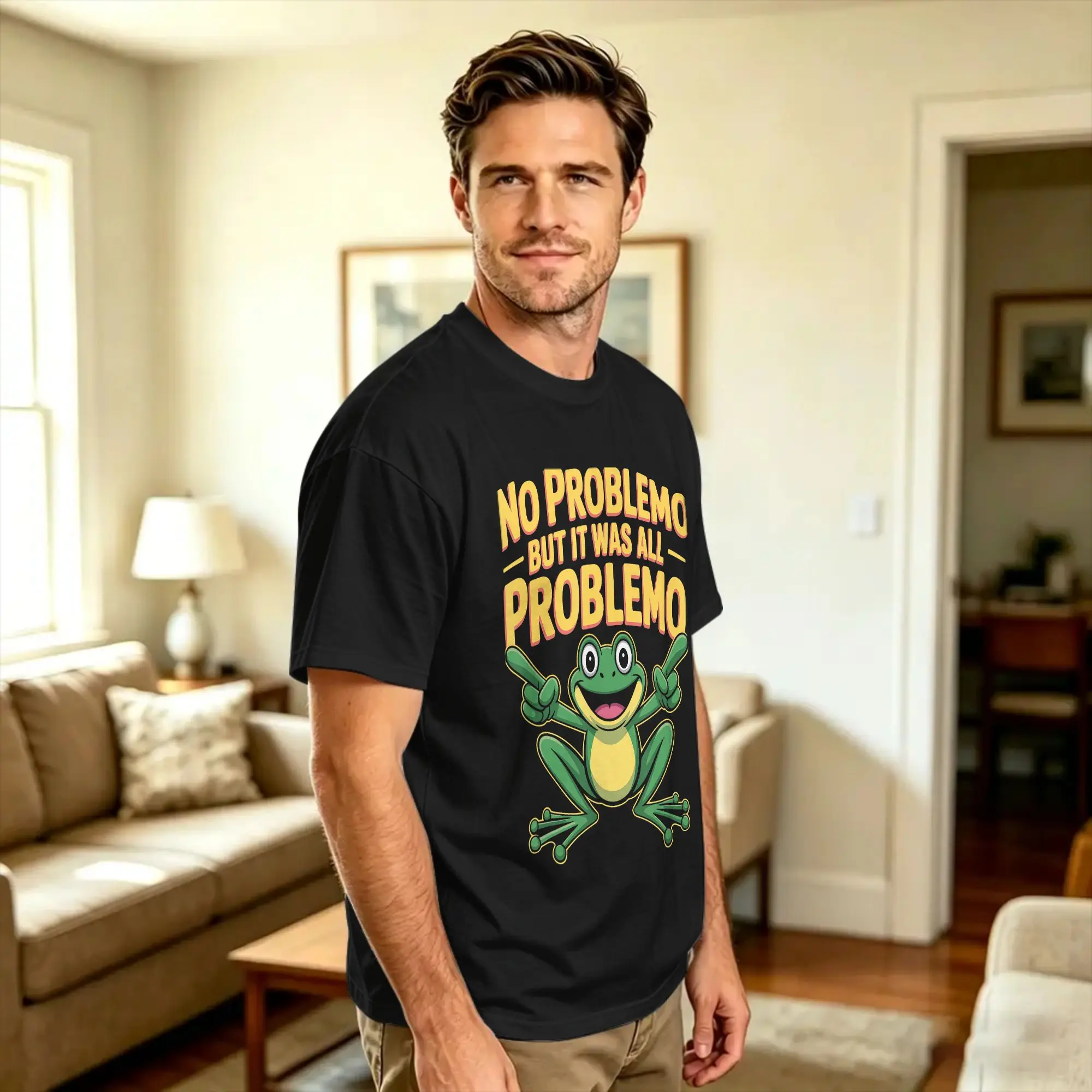 Funny Frog Meme No Problemo Narrator Quote Cotton T-Shirt For Men Beach  Vintage T-Shirts Harajuku Tee Shirt Oversize Clothing