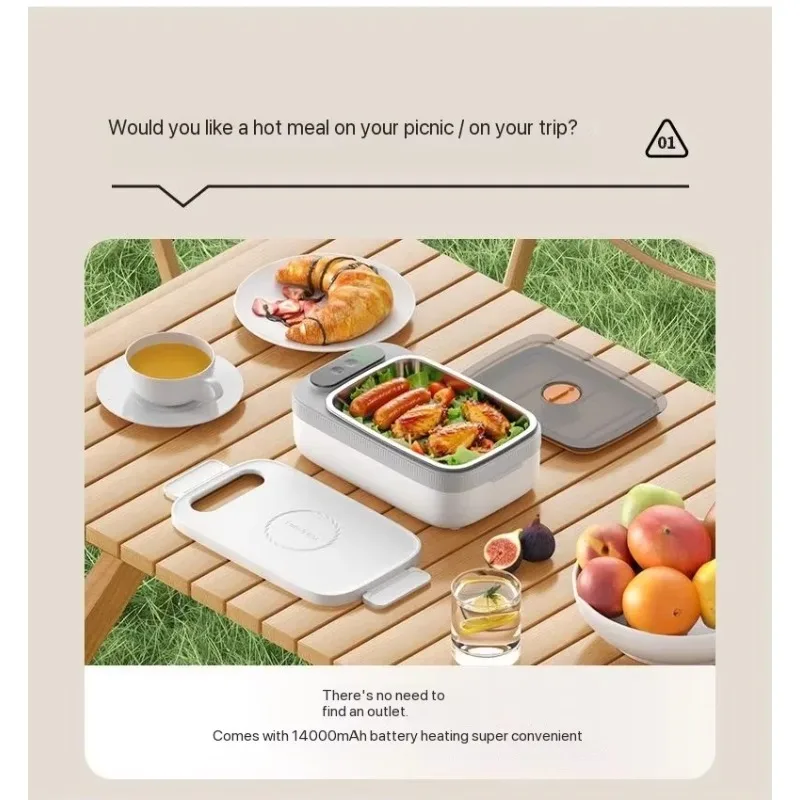 Portable Constant Temperature Electric Lunch Box 14000mAh 1L Large Capacity Electric Lunch Box