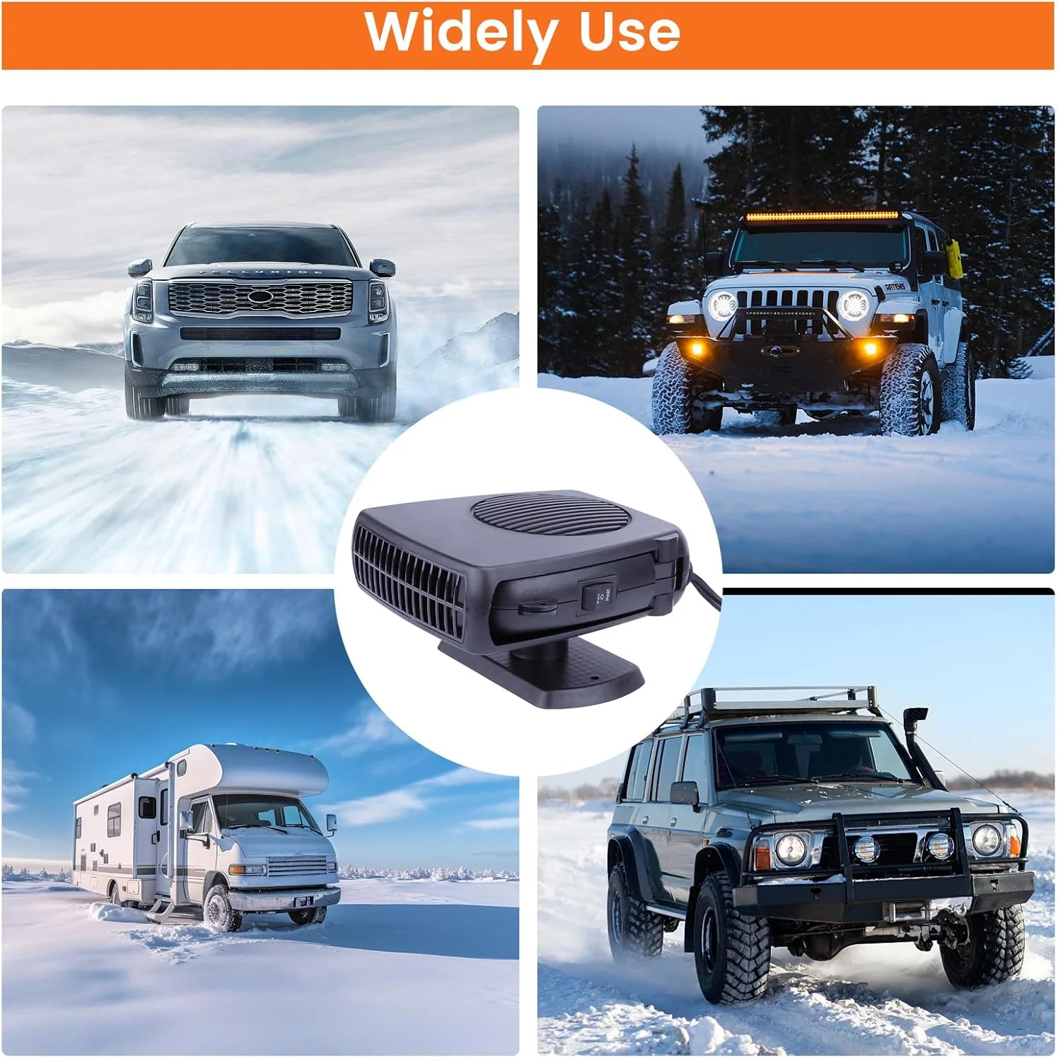 12V 24V Car Heater Fan 150W 200W 2 in 1 Heating Cooling Windshield Defroster Defogger Portable Auto Heater for Car Truck