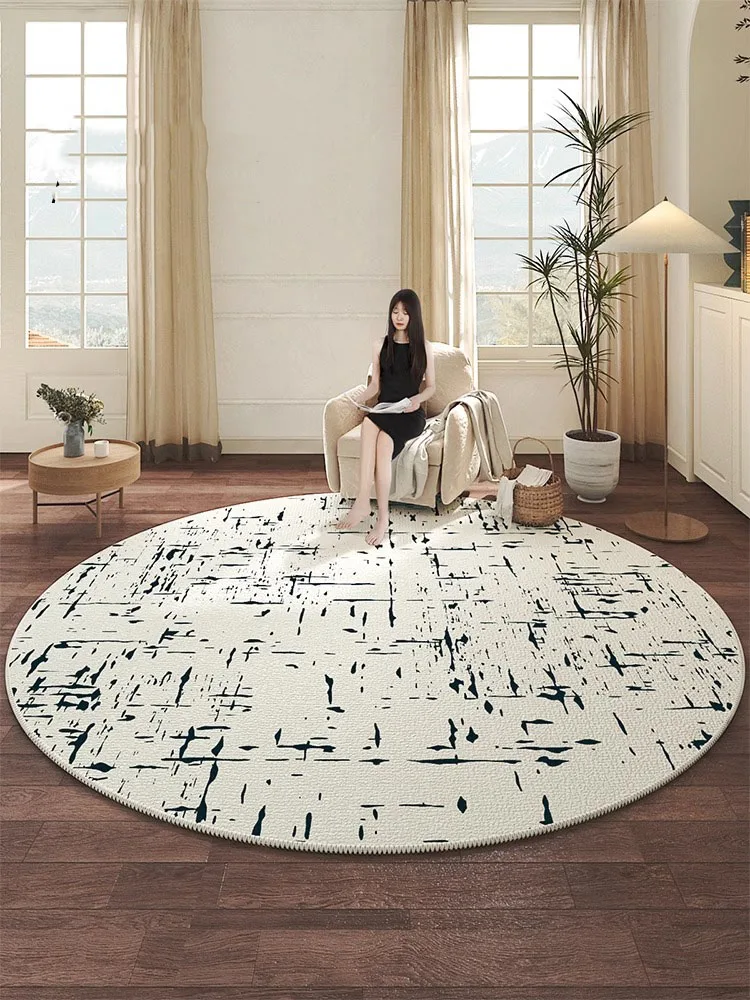 Modern Round Carpet for Living Room Simple Home Cloakroom Carpets Decoration Nordic Large Non-slip Rug Bedroom Table Chair Mat