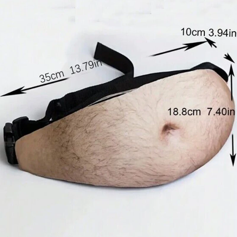 Divertente Pop Dad Bod Money Belt Bag Womwn borse a tracolla da viaggio Flesh Color Creative marsupio Beer Fat Belly Bum Pouch marsupio