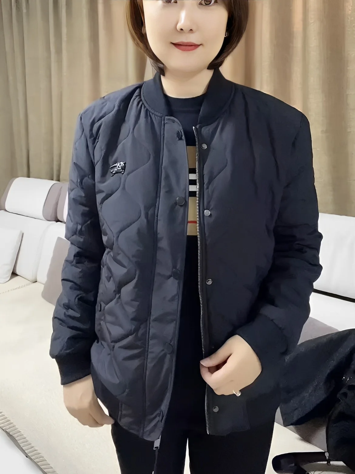 

Мужская хлопковая куртка 2025: Новинка осени, тонкая, повседневная, с ромбовидным узором, универсальная, легкая, модная