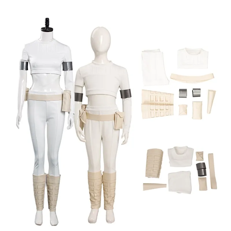 Adulto/bambini Padme Cos Amidala Costume Cosplay adulto donna uniforme Top pantaloni cintura gilet abiti Halloween Carnival Party Suit