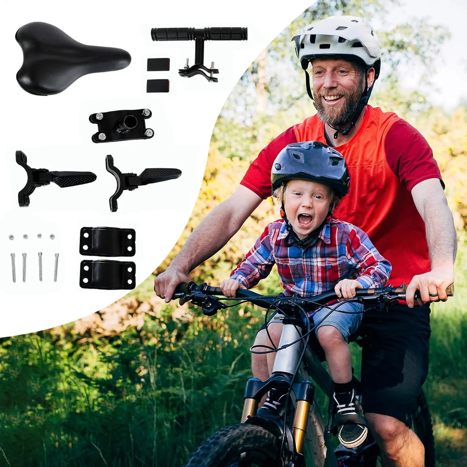 

Child Seat For Bike Detachable Front Mounted Toddler Bike Seat With Foot Pedal Riding Supplies Easy Install Cycling Saddle For