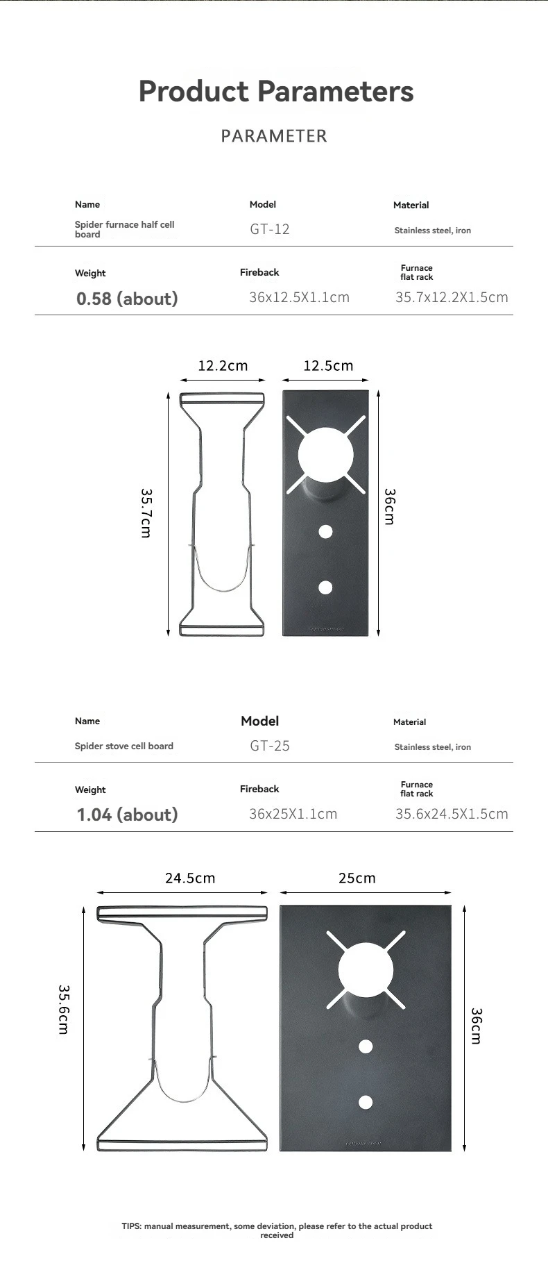 CAMPINGMOON GT-12 GT-25 Spider Oven Einheitsplatte Edelstahl mit Gastankablage SOTO Spider Oven IGT Tischplatte – Detail 10