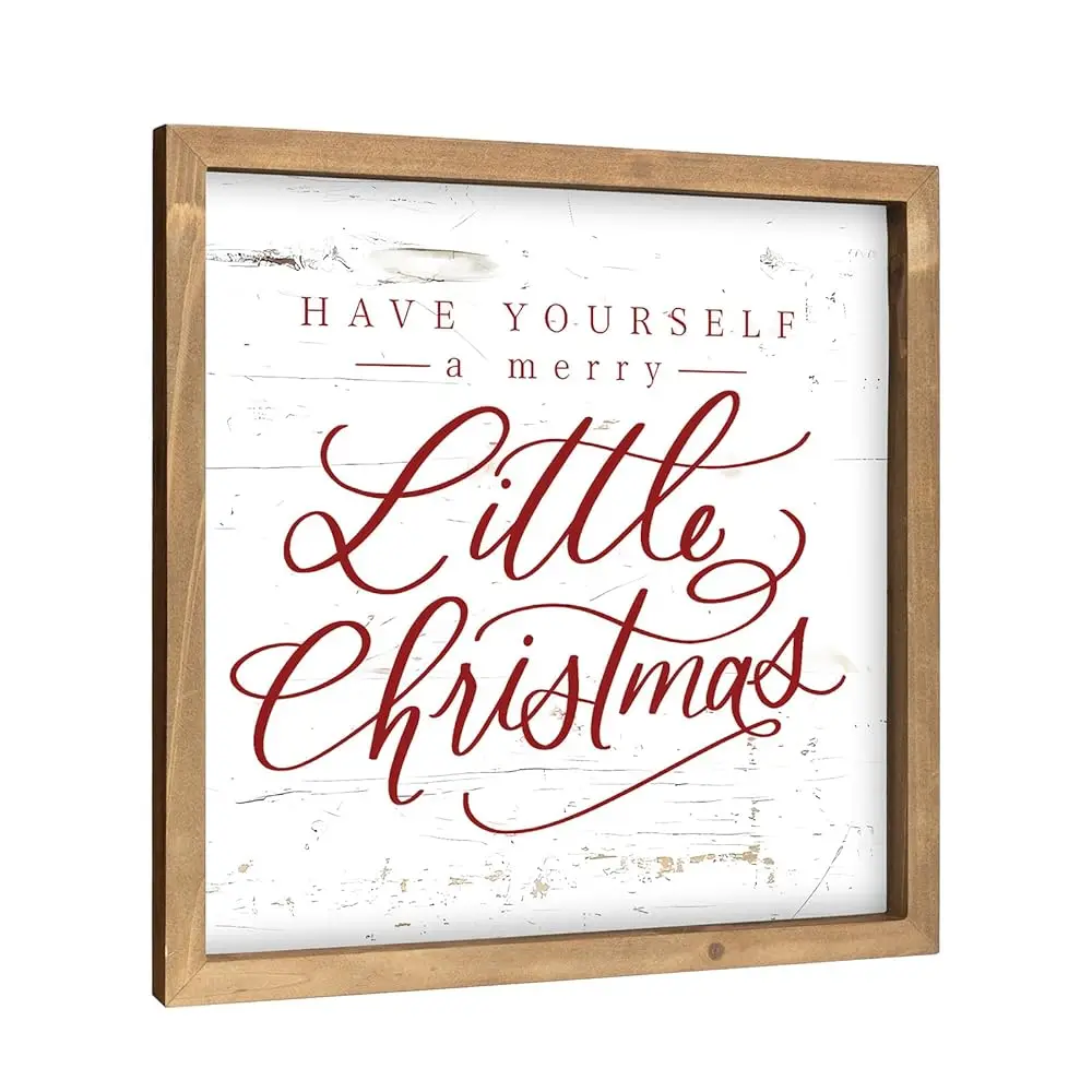 

Деревянная рождественская табличка «Have Yourself A Merry Little Christmas», 11,8 дюйма, настенный декор, праздничная декоративная вывеска для стола и полки