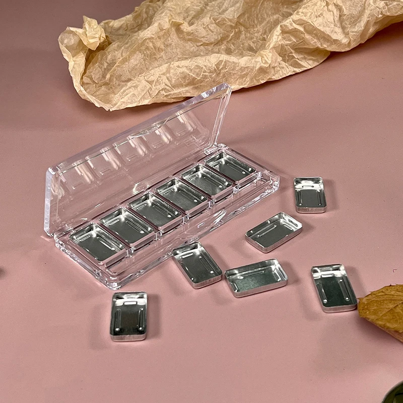 1Pcs 6 Grids Blusher Cosmetics Case Holder Refillable Makeup Palette Empty Eyeshadow Dish DIY Tool Facelift Make Up Parts