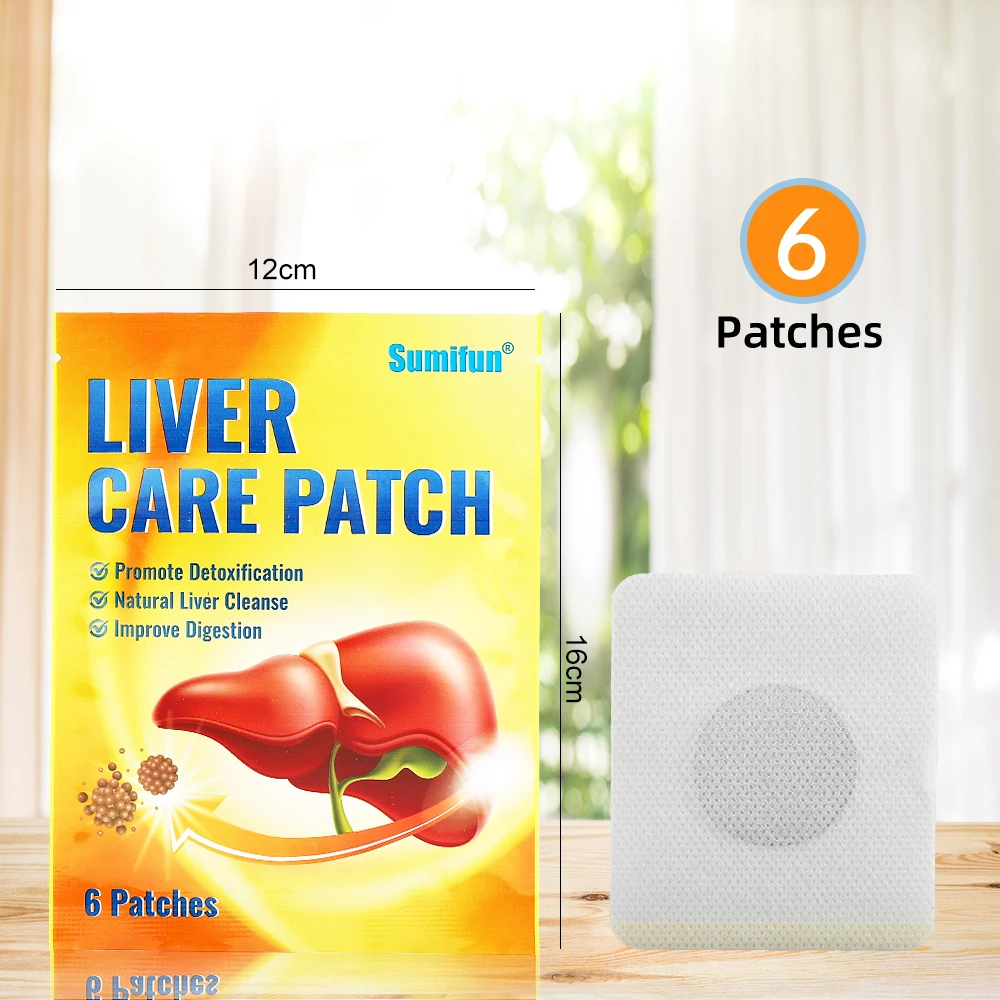 Sumifun 6pcs Liver Health Care Plaster Herbal Liver Cleanse Detox Medicine Liver Lung Health Digestion Improve Medical Patch