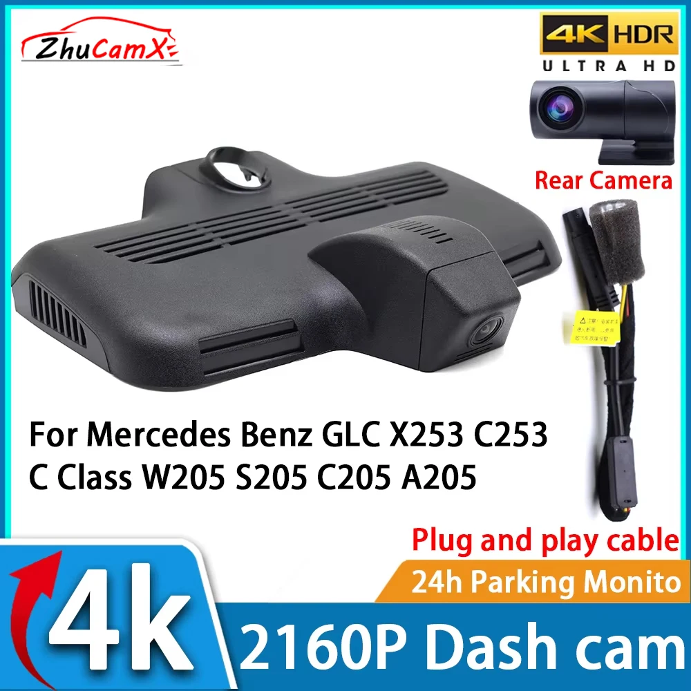 

ZhuCamX Car Video Recorder Night Vision UHD 4K 2160P DVR Dash Cam for Mercedes Benz GLC X253 C253 C Class W205 S205 C205 A205