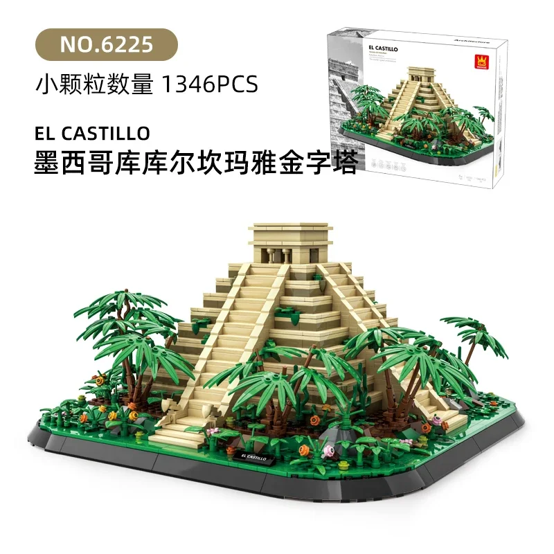 WANGGE Mayan Pyramid 3D model building MOC building block toys children adult collection gift boys and girls DIY set