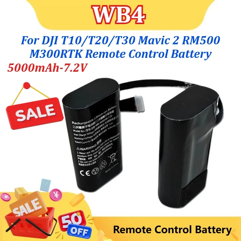 

New 5000mAh 7.2V WB4 for DJI T10/T20/T30 Mavic 2 RM500 M300RTK Remote Control Battery Agricultural Plant Protection Drones