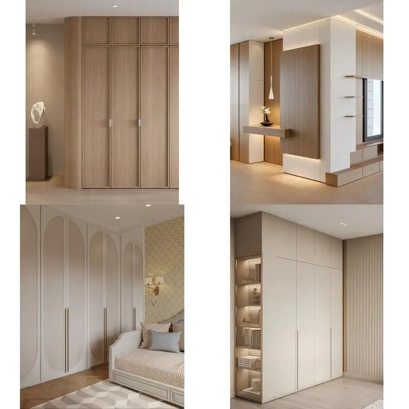 for Wood grain custom guest room wardrobe, 2.7m high, assembled wardrobe with combination lock