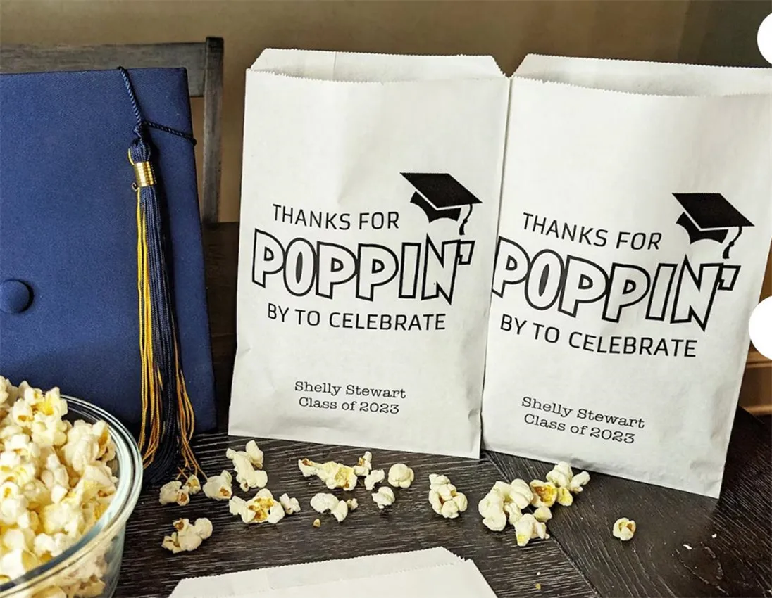 

50 Graduation Party Decor, Graduation Favor Bags, Graduation Party, Popcorn Bags, Goodie Bags, Graduation Favors,