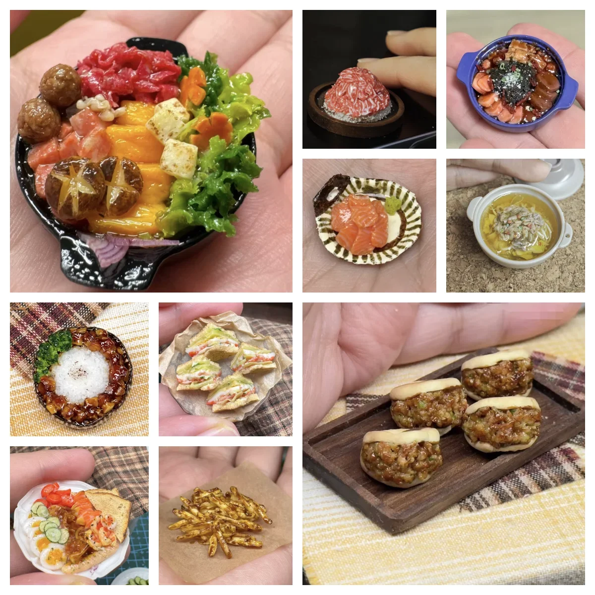 

Realistic 1/6 Miniature Food, Handmade Asian Cuisine: Sukiyaki, Korean BBQ, Thai, Pork Katsu for Dollhouse DIY Collection