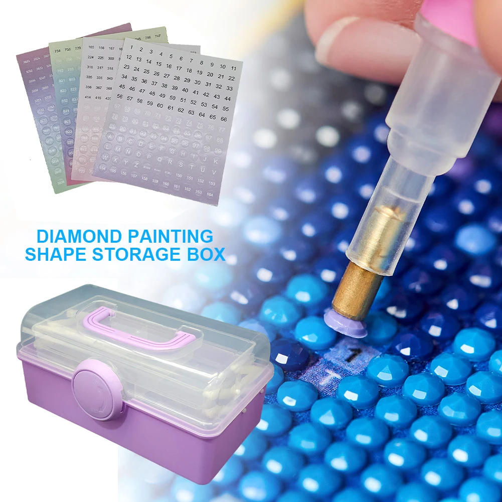

Nail Art Rhinestone Tools Beads Storage Boxes Diamond Painting Kits Small Parts Storage with Sticker Jewelry Rectangle Box Case