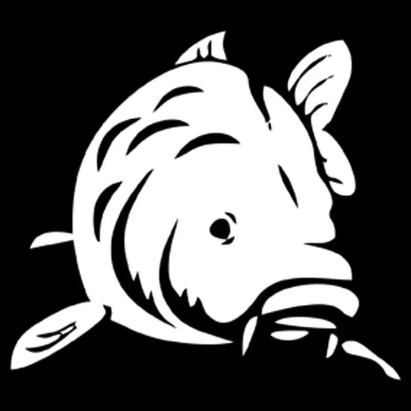 Car Stickers Funny Fish Animal PVC Car Decoration Accessories Decals Creative Waterproof Sunscreen Black/white,14cm*13cm