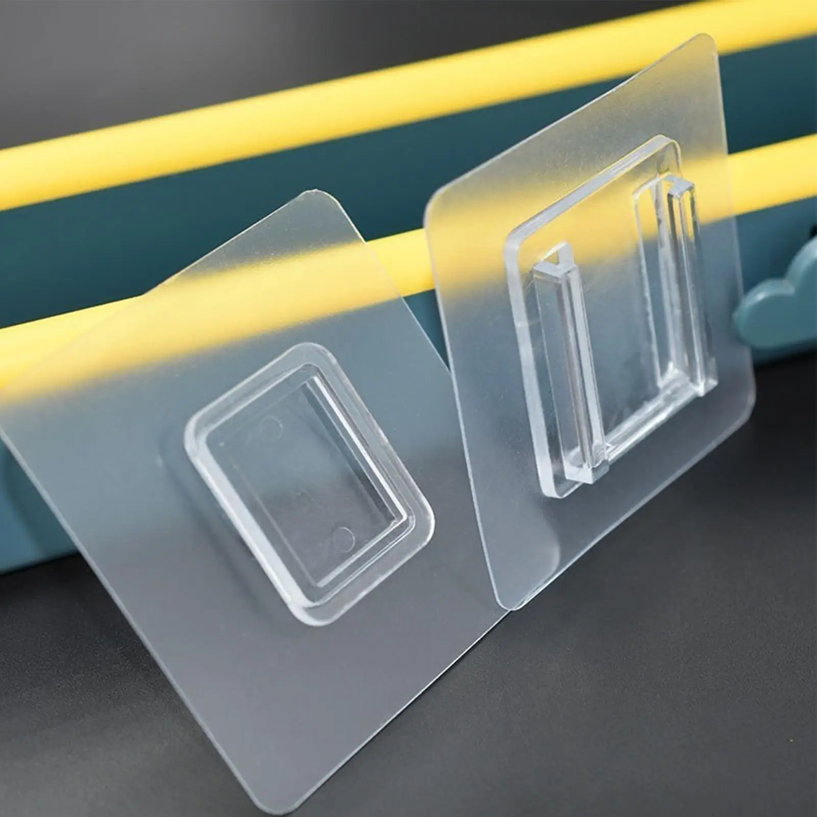 Bohrfreie Wandhaken, selbstklebende Acryl-Organizer-Haken ohne Bohren, Clip-On-Haken für Fernbedienungen und Wand-Aufbewahrungsregale