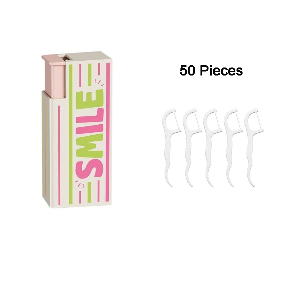 Plastic Automatic Dental Floss Storage Box Mini Dust-proof Floss Stick Storage Box Refillable with Dental Floss Floss Container