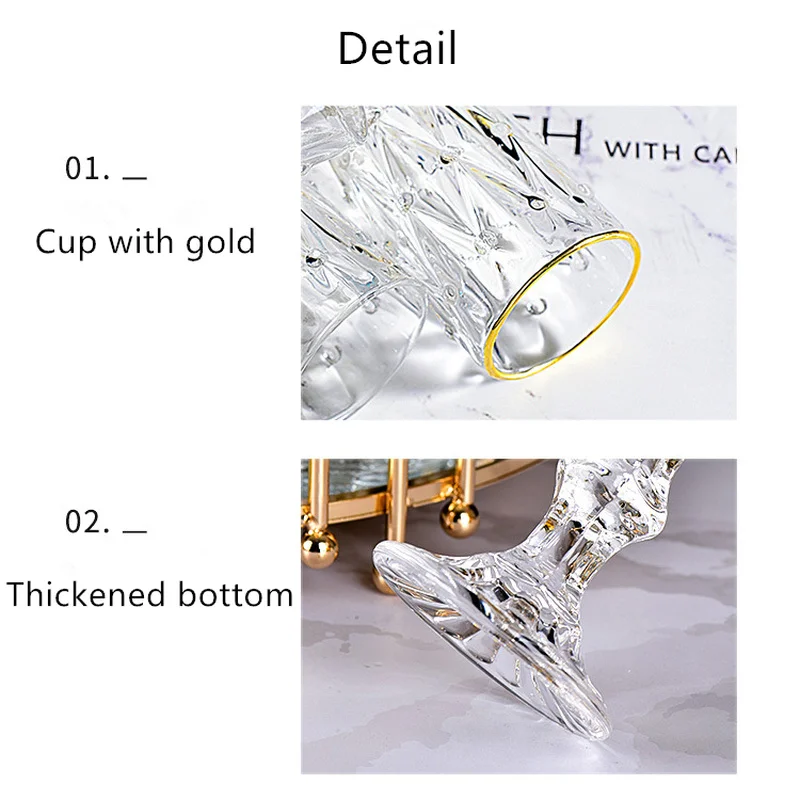 Luxurious 170ml Crystal Champagne Glasses Transparent Thickened Retro Cocktail Glass Red Wine Goblet Wedding Party Accessories