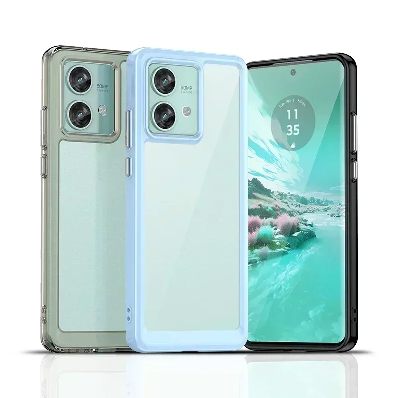 حافظة لهاتف Moto Edge 40 Neo Clear لهاتف Motorola Moto Edge 40 Neo Cover Coque Fundas مصد هاتف صلب شفاف مقاوم للصدمات