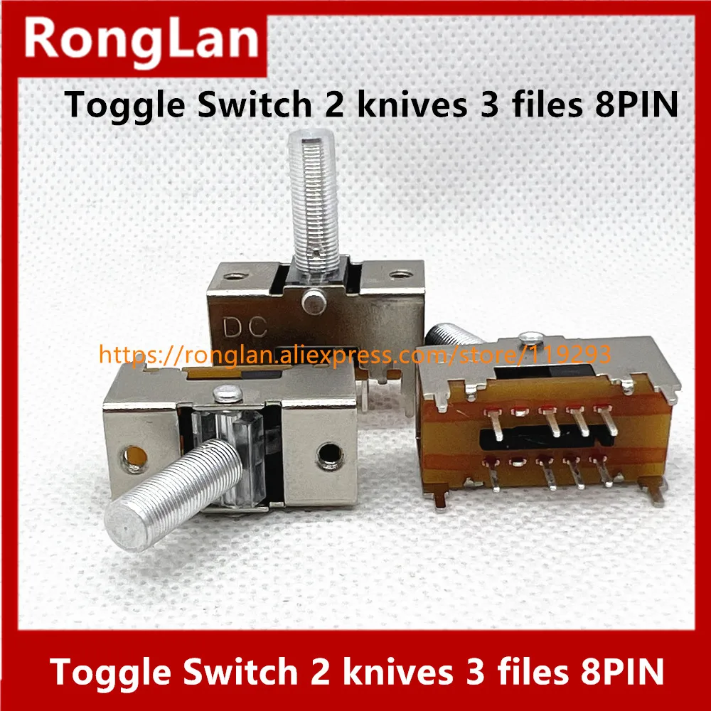 [SA]Imported Toggle Switch 2 knives 3 files 8PIN 15MM shaft --10PCS/LOT