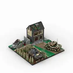 MOC Building Block WWII Military French Farm Encounters Model Modern Warfare Call of Duty Family Decorations Toy Gift
