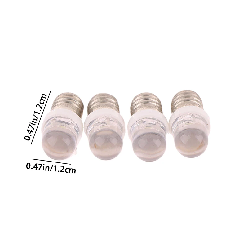 5Pcs E10 Led Bulb E10 DC 3V 6V 12V 24V Instrument Bulb E10 Indicator Bulb Old Fashioned Flashlight Torch DIY Work Mini Light