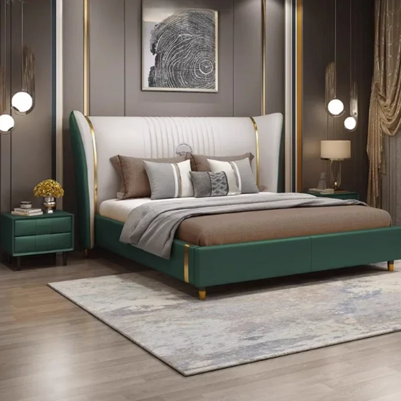 

Luxury Frame Double Bed King Size Wooden Luxury Living Room Double Bed European Modern Letto Matrimoniale Bedroom Furniture