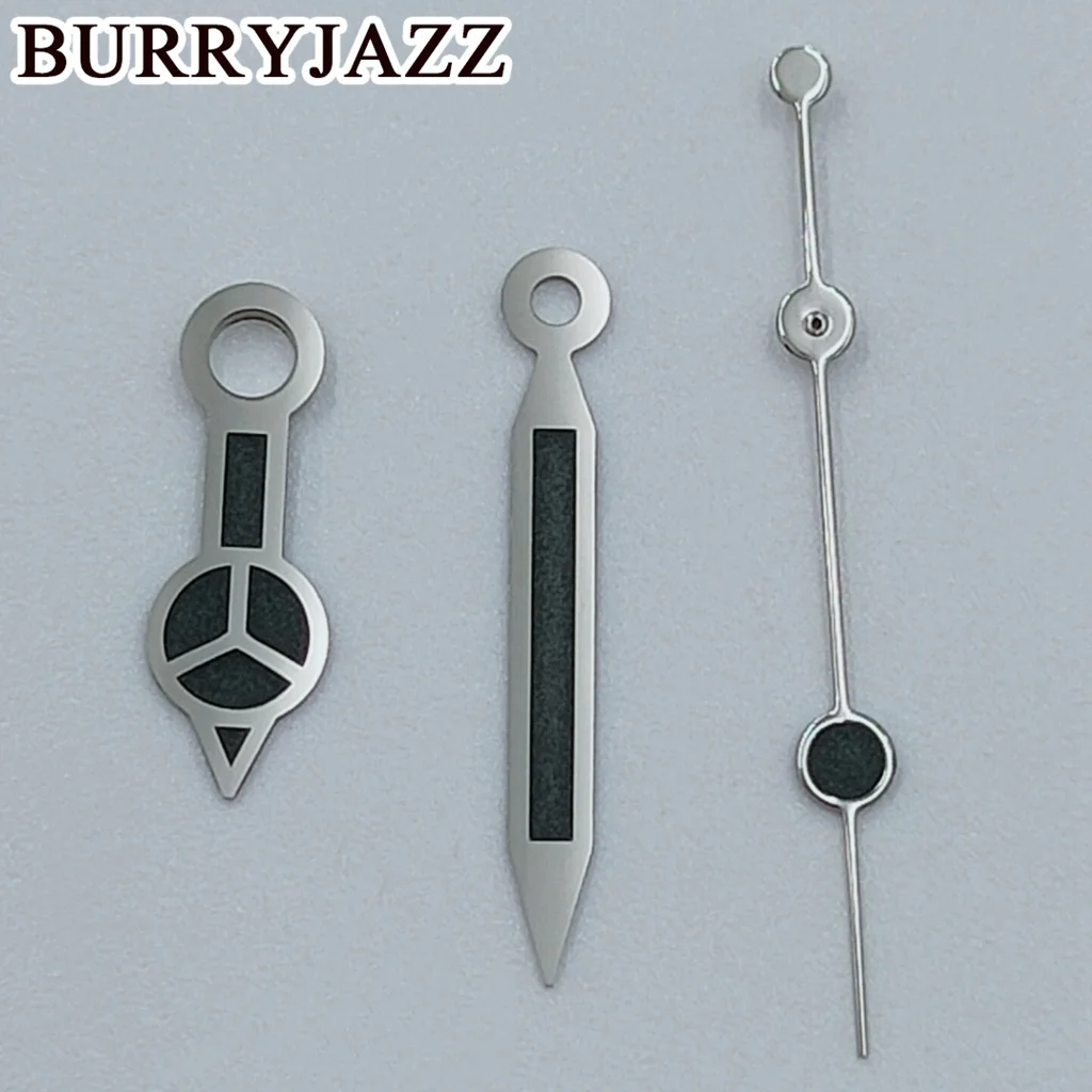 BURRYJAZZ NH35 NH36 NH38 7S26 7S36 4R35 4R36 Uhrzeiger Silbergrau/Schwarz Graue Zeiger Grün leuchtend – Detail 8